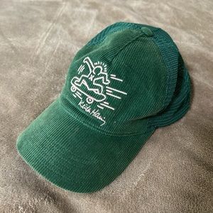 Green corduroy hat, Keith Haring brand